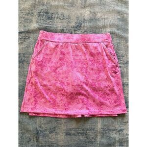 Dunning Pink Abstract Patterned Athletic Golf Skort Medium